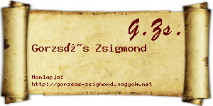 Gorzsás Zsigmond névjegykártya