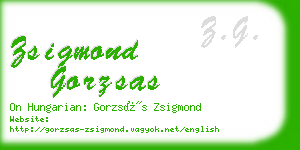 zsigmond gorzsas business card